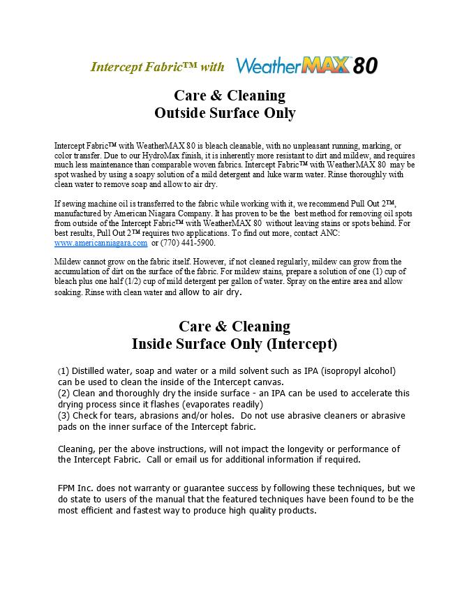 Care and Cleaning